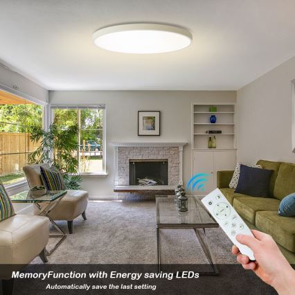 Brilagi - LED stmievateľné stropné svietidlo POOL SMART LED/128W/230V 3000-6000K priemer 100 cm Wi-Fi Tuya biela + diaľkové ovládanie