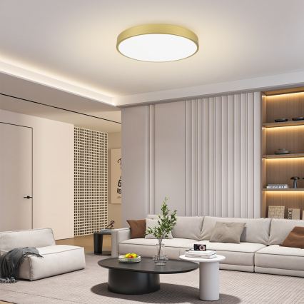 Brilagi - LED Stmievateľné stropné svietidlo POOL SMART LED/100W/230V 3000-6000K 80 cm zlaté Wi-Fi Tuya + diaľkové ovládanie