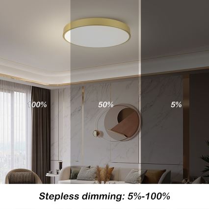 Brilagi - LED Stmievateľné stropné svietidlo POOL SMART LED/100W/230V 3000-6000K 80 cm zlaté Wi-Fi Tuya + diaľkové ovládanie