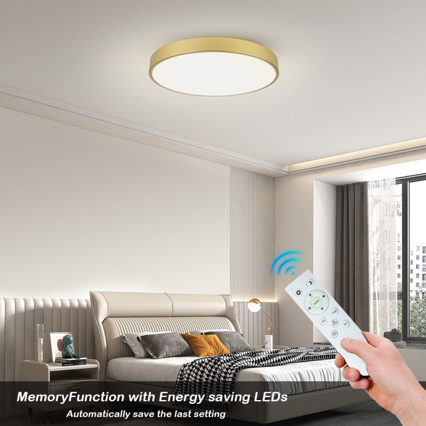 Brilagi - LED Stmievateľné stropné svietidlo POOL SMART LED/100W/230V 3000-6000K 80 cm zlaté Wi-Fi Tuya + diaľkové ovládanie