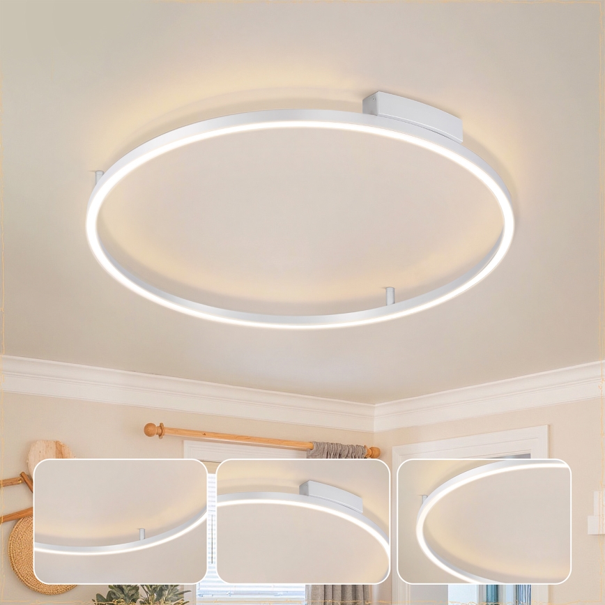 Brilagi - LED stmievateľné stropné svietidlo PORTOFINO LED/60W/230V 3000-6000K pr. 80 cm strieborné + diaľkové ovládanie