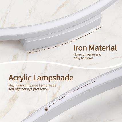 Brilagi - LED stmievateľné stropné svietidlo PORTOFINO LED/60W/230V 3000-6000K pr. 80 cm strieborné + diaľkové ovládanie