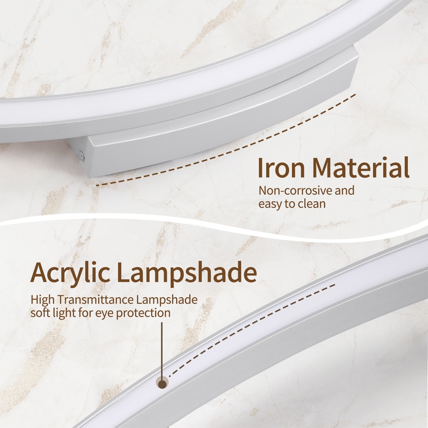 Brilagi - LED stmievateľné stropné svietidlo PORTOFINO LED/60W/230V 3000-6000K pr. 80 cm strieborné + diaľkové ovládanie