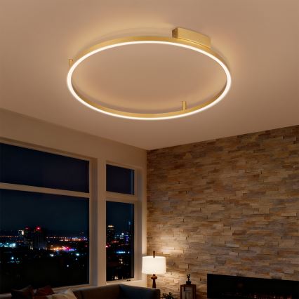 Brilagi - LED stmievateľné stropné svietidlo PORTOFINO LED/60W/230V 3000-6000K pr. 80 cm zlatá + diaľkové ovládanie