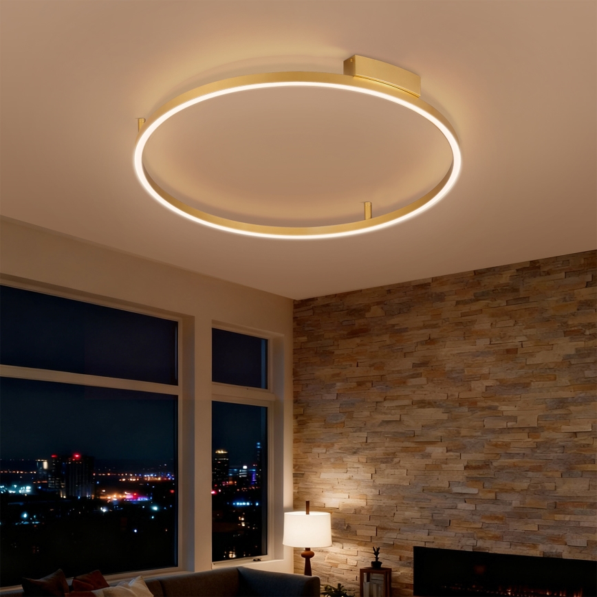 Brilagi - LED stmievateľné stropné svietidlo PORTOFINO LED/60W/230V 3000-6000K pr. 80 cm zlatá + diaľkové ovládanie