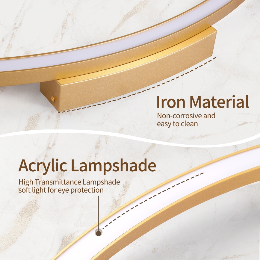 Brilagi - LED stmievateľné stropné svietidlo PORTOFINO LED/60W/230V 3000-6000K pr. 80 cm zlatá + diaľkové ovládanie