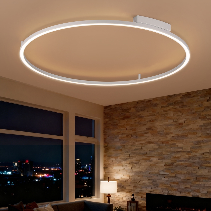 Brilagi - LED Stmievané stropné svietidlo PORTOFINO LED/85W/230V 3000-6000K pr. 120 cm strieborná + diaľkové ovládanie