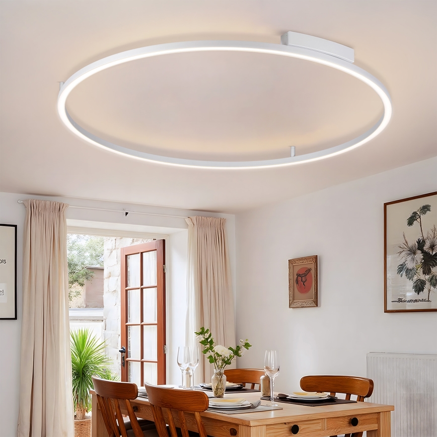 Brilagi - LED Stmievané stropné svietidlo PORTOFINO LED/85W/230V 3000-6000K pr. 120 cm strieborná + diaľkové ovládanie