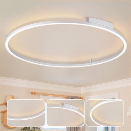 Brilagi - LED Stmievané stropné svietidlo PORTOFINO LED/85W/230V 3000-6000K pr. 120 cm strieborná + diaľkové ovládanie