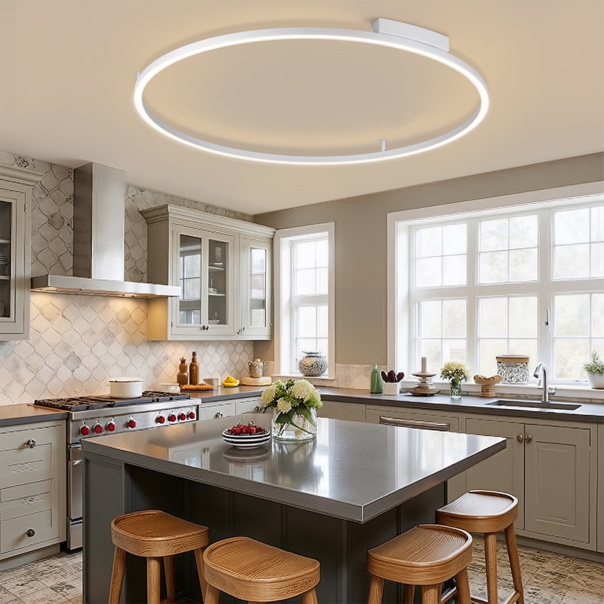 Brilagi - LED Stmievané stropné svietidlo PORTOFINO LED/85W/230V 3000-6000K pr. 120 cm strieborná + diaľkové ovládanie