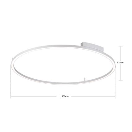Brilagi - LED Stmievané stropné svietidlo PORTOFINO LED/85W/230V 3000-6000K pr. 120 cm strieborná + diaľkové ovládanie