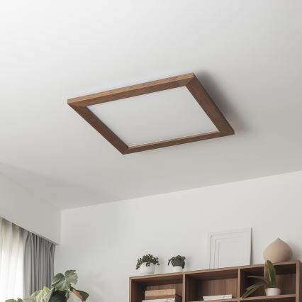 Brilagi - LED stmievateľné stropné svietidlo SLIMFRAME WOOD LED/36W/230V 49,5x49,5 cm 3000-6000K tmavohnedá + diaľkové ovládanie