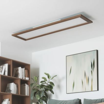 Brilagi - LED stmievateľné stropné svietidlo SLIMFRAME WOOD LED/58W/230V 124x34 cm 3000-6000K tmavohnedé + diaľkové ovládanie