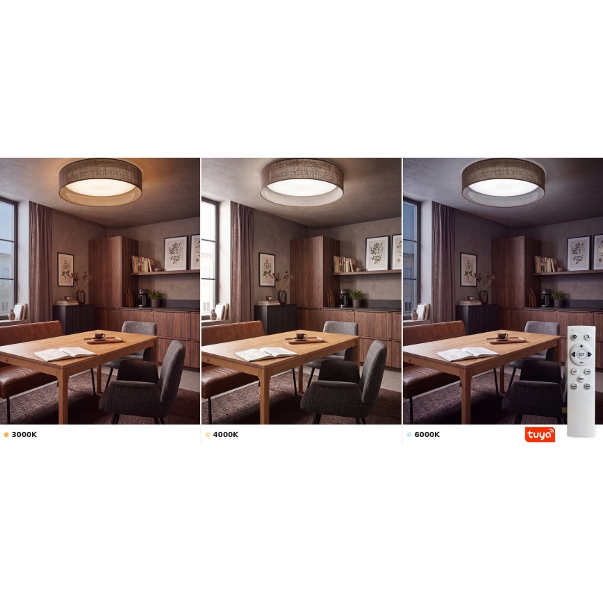 Brilagi - LED stmievateľné stropné svietidlo VELVET SMARTIX STARS LED/24W/230V 3000-6000K pr. 45 cm hnedé Wi-Fi Tuya Beacon + diaľkové ovládanie