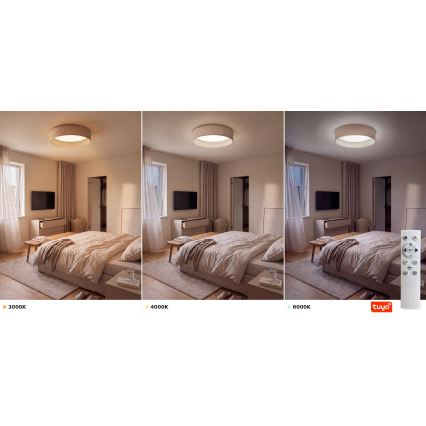 BRILAGI - stmievateľné LED stropné svietidlo VELVET SMARTIX STARS LED/24W/230V 3000-6000K priemer 45 cm béžová Wi-Fi Tuya Beacon + diaľkové ovládanie