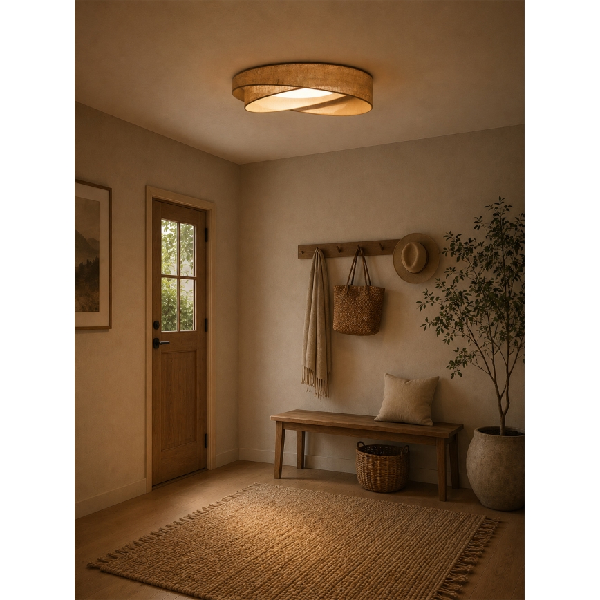 BRILAGI - LED Stmievateľné stropné svietidlo VELVET TWIST LED/36W/230V 3000-6000K pr. 65 cm Wi-Fi Tuya Beacon béžová + diaľkové ovládanie