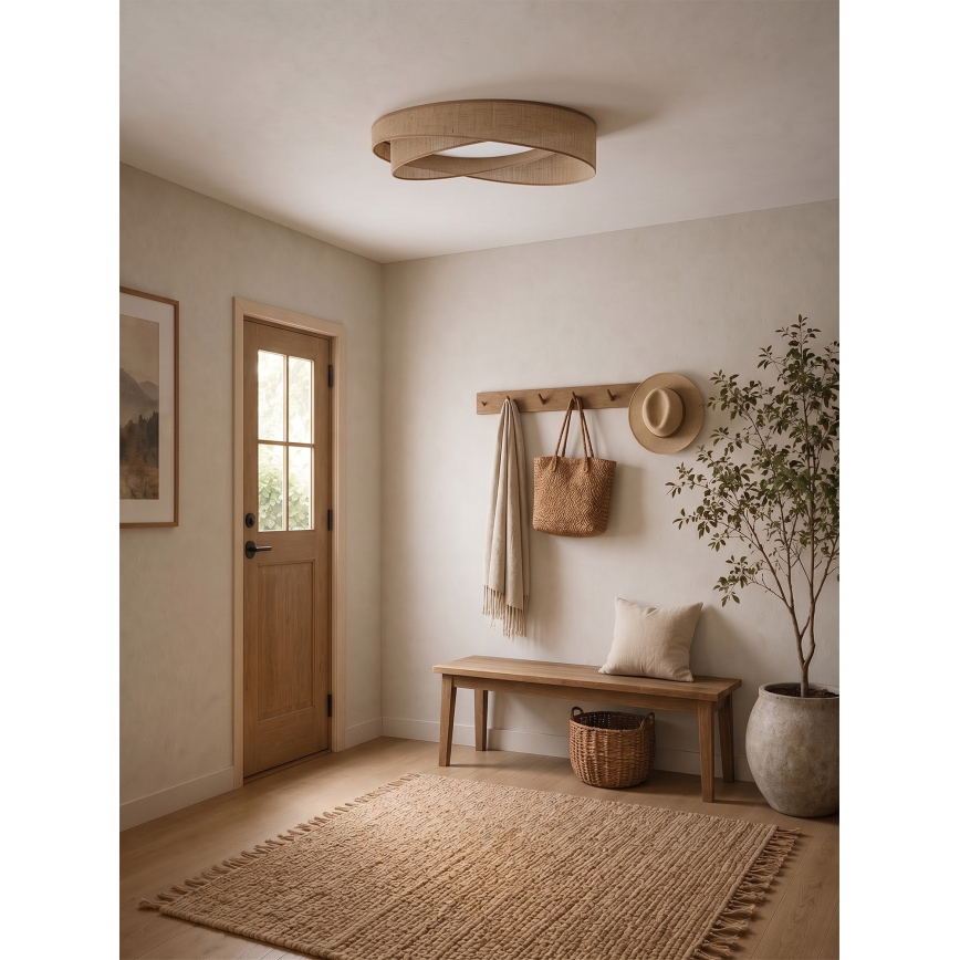BRILAGI - LED Stmievateľné stropné svietidlo VELVET TWIST LED/36W/230V 3000-6000K pr. 65 cm Wi-Fi Tuya Beacon béžová + diaľkové ovládanie