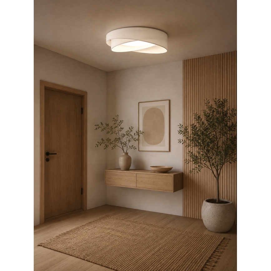 BRILAGI - LED stmievateľné stropné svietidlo VELVET TWIST LED/36W/230V 3000-6000K pr. 65 cm Wi-Fi Tuya Beacon biela + diaľkové ovládanie
