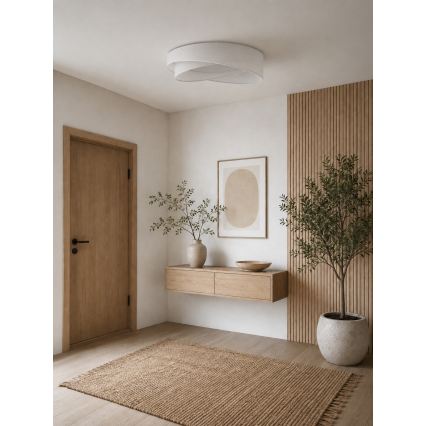 BRILAGI - LED stmievateľné stropné svietidlo VELVET TWIST LED/36W/230V 3000-6000K pr. 65 cm Wi-Fi Tuya Beacon biela + diaľkové ovládanie