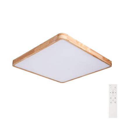 BRILAGI - LED Stmievateľné stropné svietidlo WOODLINE SQUARE LED/100W/230V 3000-6000K dub 80x80 cm + diaľkové ovládanie