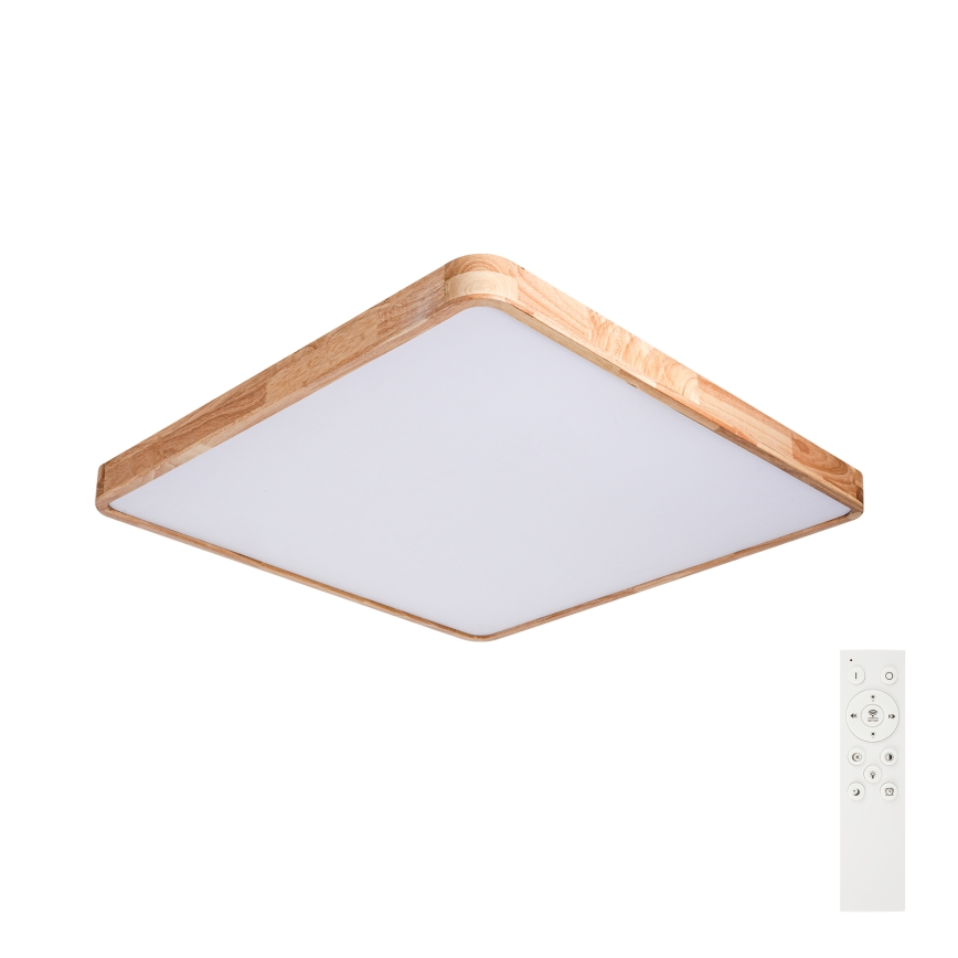 BRILAGI - LED Stmievateľné stropné svietidlo WOODLINE SQUARE LED/100W/230V 3000-6000K dub 80x80 cm + diaľkové ovládanie