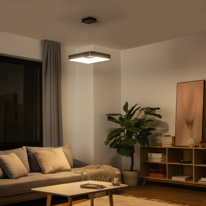 Brilagi - LED stmievateľný luster na lankách FALCON II LED/80W/230V 3000-6500K 40x40 cm čierny + diaľkové ovládanie