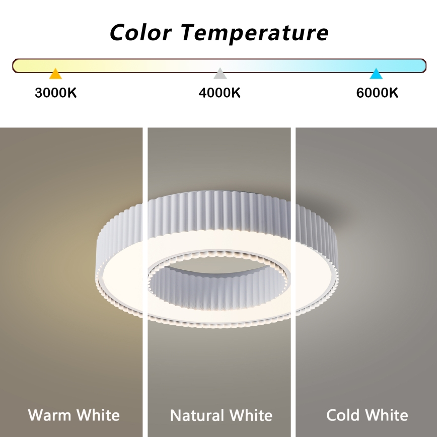 Brilagi - Stropné LED svietidlo LUMIX LED/48W/230V 3000-6000K biele pr. 50 cm + diaľkové ovládanie s možnosťou stmievania