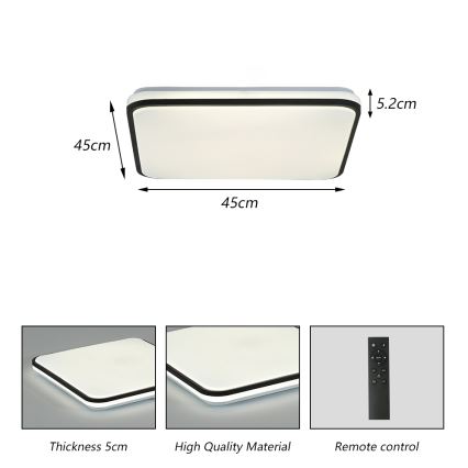 Brilagi - LED stmievateľné stropné svietidlo SMART LED/36W/230V 53x53 cm 3000-6000K Wi-Fi Tuya Beacon + diaľkové ovládanie