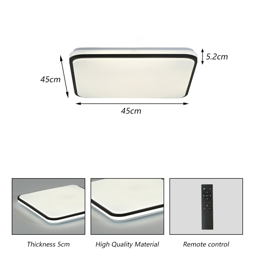 Brilagi - LED stmievateľné stropné svietidlo SMART LED/36W/230V 53x53 cm 3000-6000K Wi-Fi Tuya Beacon + diaľkové ovládanie