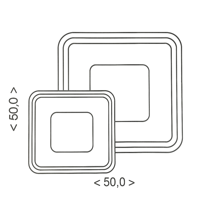 Brilagi - Stmievateľné LED stropné svietidlo TANDORA LED/49W/230V 50x50 cm 3000-6000K + diaľkové ovládanie