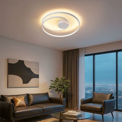 Brilagi - stmievateľné LED stropné svietidlo TWISTER LED/48W/230V 3000-6000K priemer 50 cm biela + diaľkové ovládanie