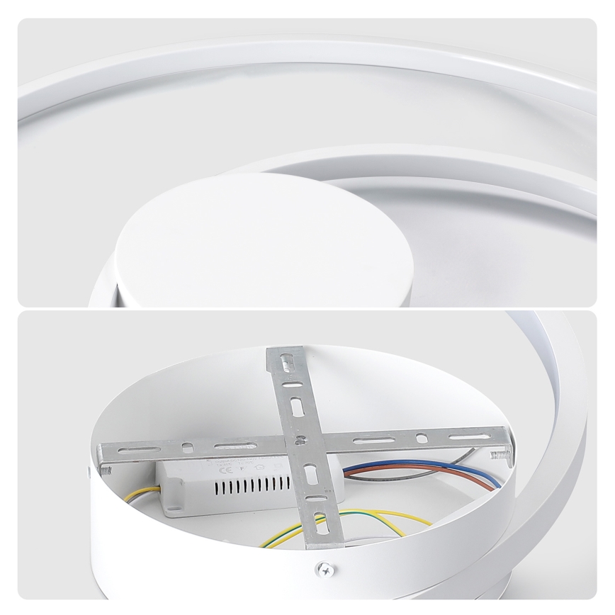 Brilagi - stmievateľné LED stropné svietidlo TWISTER LED/48W/230V 3000-6000K priemer 50 cm biela + diaľkové ovládanie