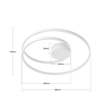 Brilagi - stmievateľné LED stropné svietidlo TWISTER LED/48W/230V 3000-6000K priemer 50 cm biela + diaľkové ovládanie