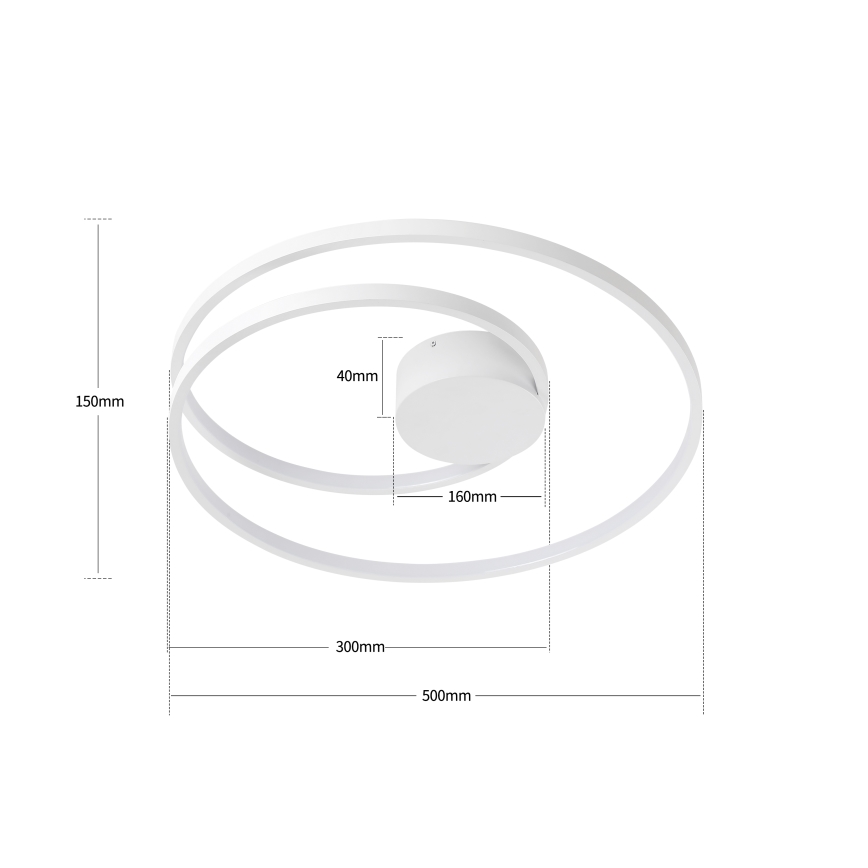 Brilagi - stmievateľné LED stropné svietidlo TWISTER LED/48W/230V 3000-6000K priemer 50 cm biela + diaľkové ovládanie