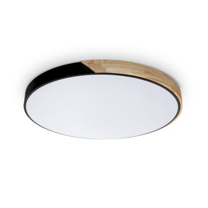 Brilagi - LED stmievateľné stropné svietidlo PILANA LED/72W/230V 3000-6500K dub/čierna priemer 80 cm + diaľkové ovládanie