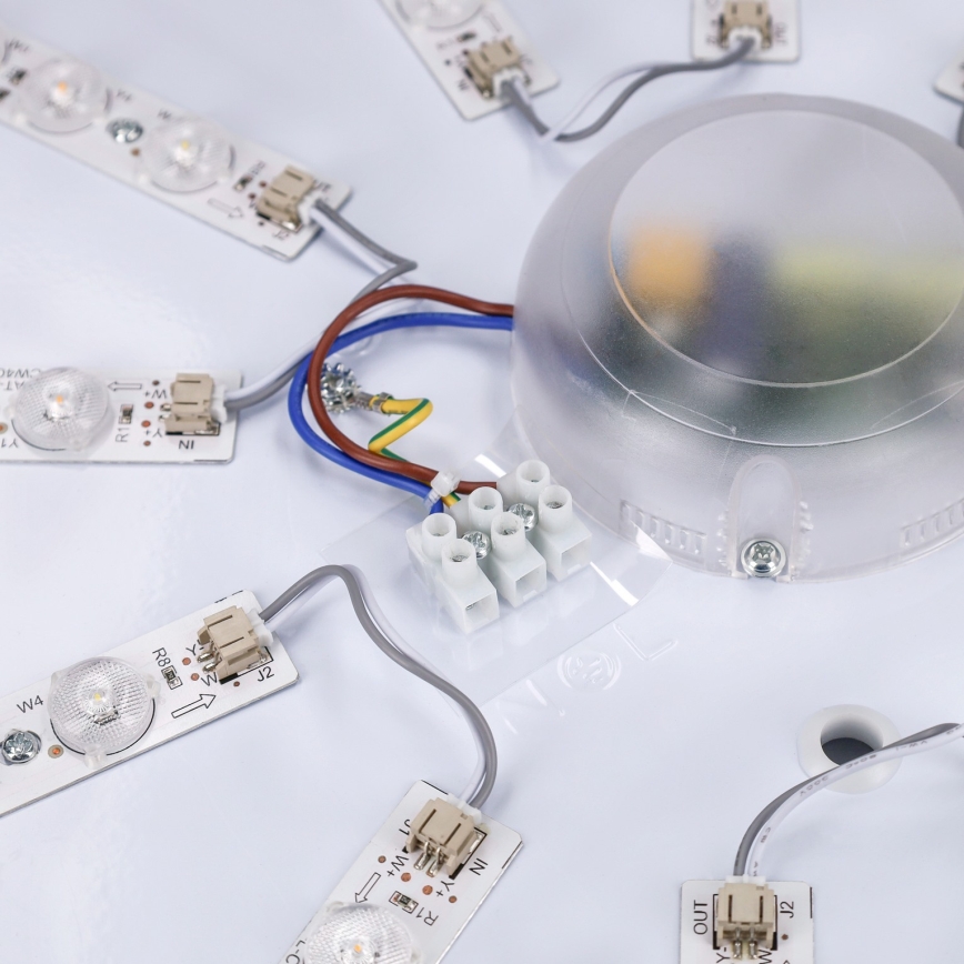 Brilagi - LED stmievateľné stropné svietidlo PILANA LED/72W/230V 3000-6500K dub/čierna priemer 80 cm + diaľkové ovládanie
