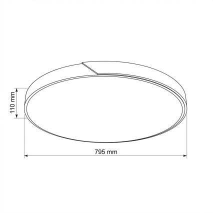 Brilagi - LED stmievateľné stropné svietidlo PILANA LED/72W/230V 3000-6500K dub/čierna priemer 80 cm + diaľkové ovládanie