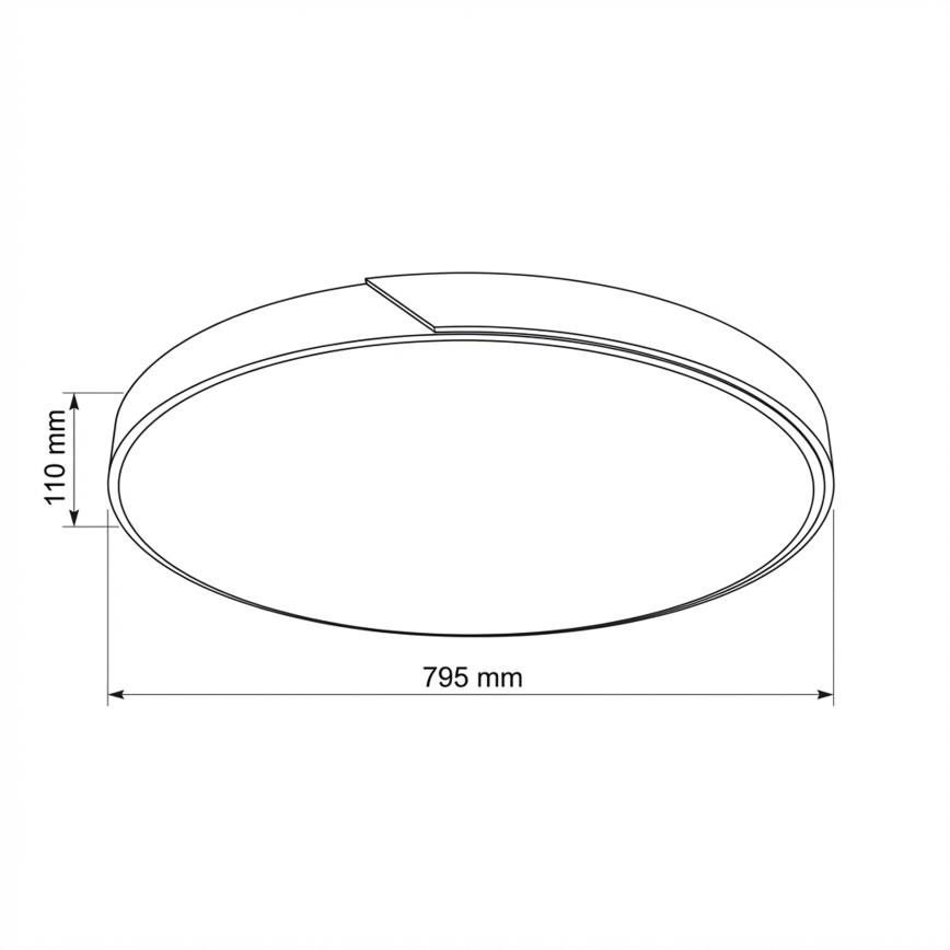 Brilagi - LED stmievateľné stropné svietidlo PILANA LED/72W/230V 3000-6500K dub/čierna priemer 80 cm + diaľkové ovládanie