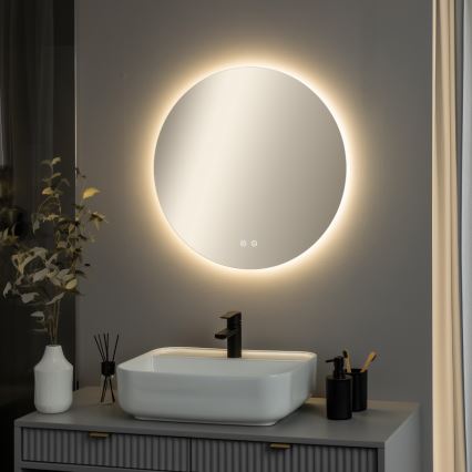 Brilagi - LED kúpeľňové vyhrievané zrkadlo DEMI PRO LED/20W/230V pr. 60 cm IP44 CRI 90 stmievateľné + CCT