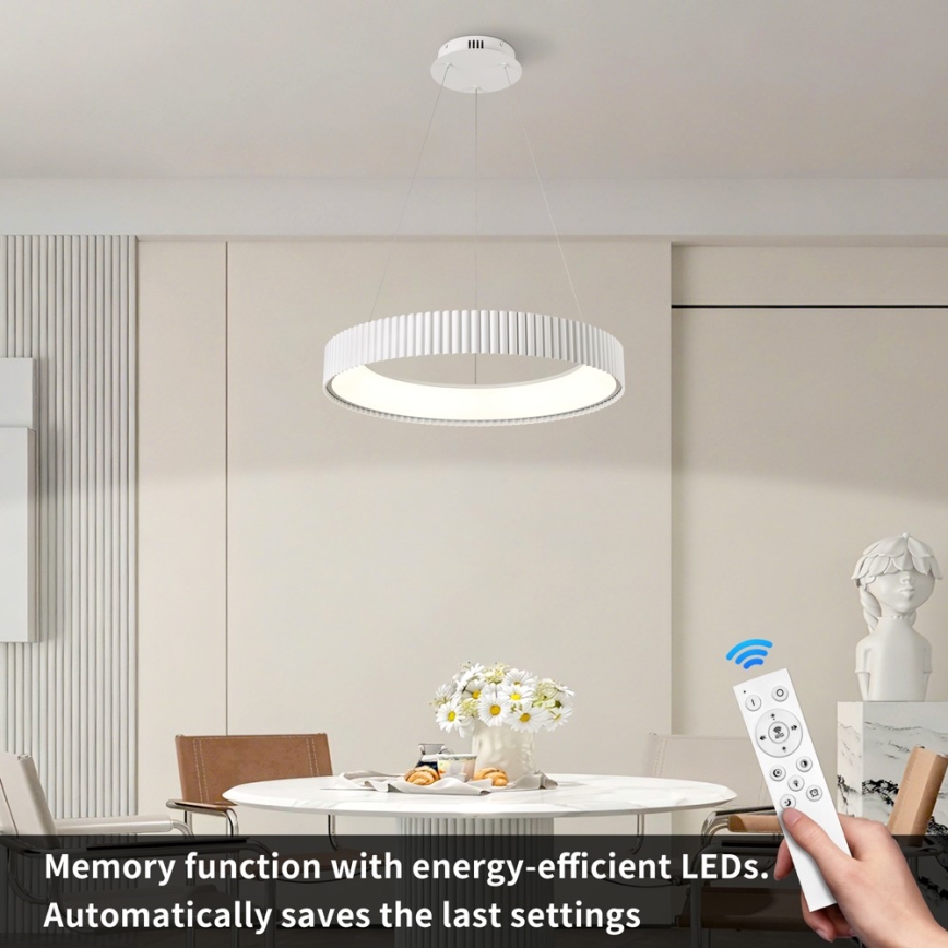 BRILAGI - LED Stmievateľný závesný luster na lankách FALCON MODERN LED/54W/230V 3000-6000K pr. 60 cm biela + diaľkové ovládanie