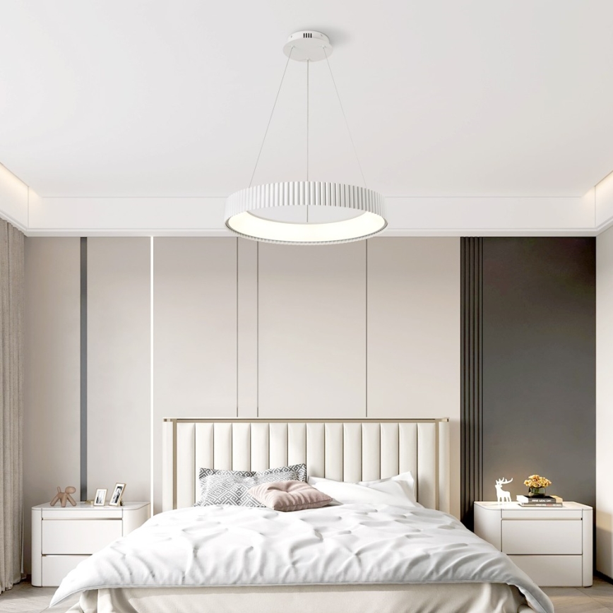 BRILAGI - LED Stmievateľný závesný luster na lankách FALCON MODERN LED/54W/230V 3000-6000K pr. 60 cm biela + diaľkové ovládanie