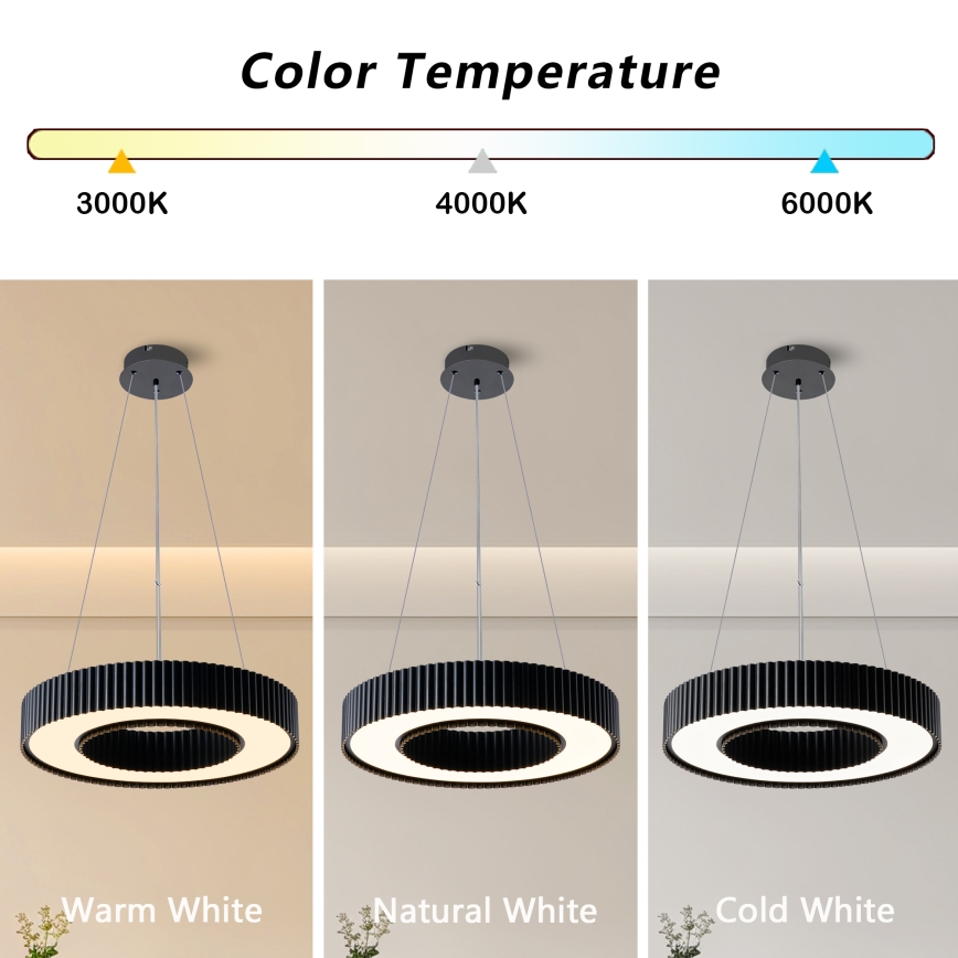 Brilagi - stmievateľný LED luster na lane LUMIX LED/48W/230V 3000-6000K čierny, priemer 50 cm + diaľkové ovládanie