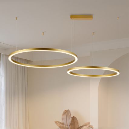 Brilagi - Stmievateľný LED luster na lanku PORTOFINO LED/98W/230V 3000-6000K zlatá + diaľkové ovládanie