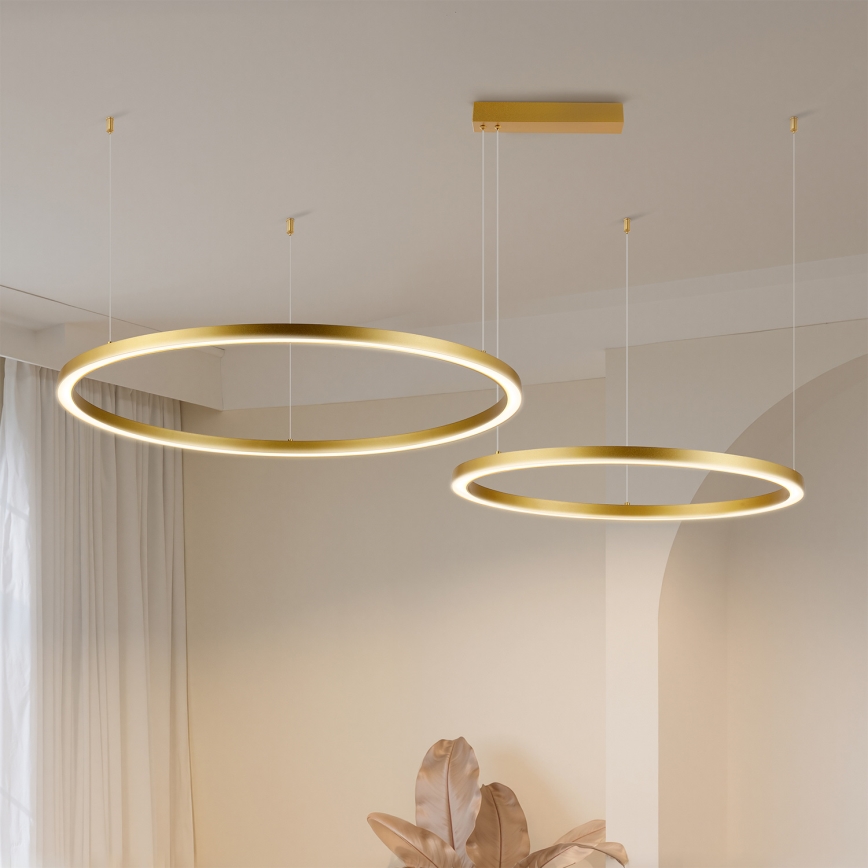 Brilagi - Stmievateľný LED luster na lanku PORTOFINO LED/98W/230V 3000-6000K zlatá + diaľkové ovládanie