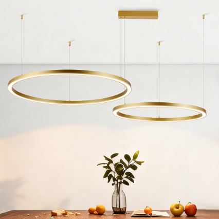 Brilagi - Stmievateľný LED luster na lanku PORTOFINO LED/98W/230V 3000-6000K zlatá + diaľkové ovládanie