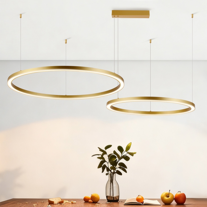 Brilagi - Stmievateľný LED luster na lanku PORTOFINO LED/98W/230V 3000-6000K zlatá + diaľkové ovládanie