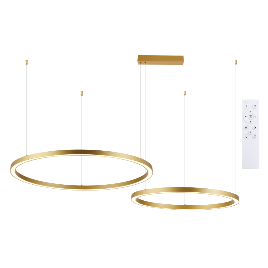 Brilagi - Stmievateľný LED luster na lanku PORTOFINO LED/98W/230V 3000-6000K zlatá + diaľkové ovládanie