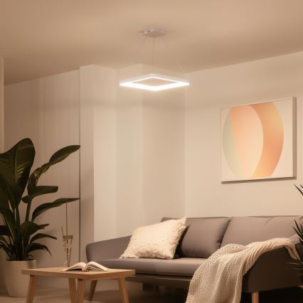 Brilagi - LED stlmiteľný luster na lanku FALCON SLIM LED/50W/230V 3000-6500K 50x50 cm biela + diaľkové ovládanie