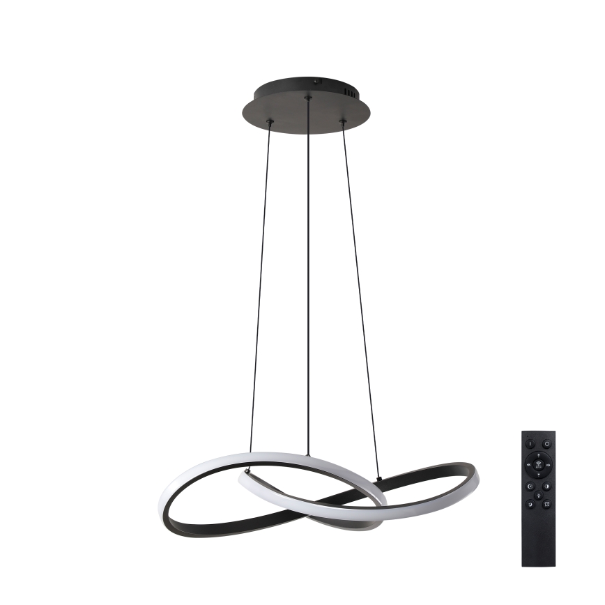 Brilagi - LED stmievateľný luster na lanku INFINITY LED/55W/230V 3000-6000K 50x50 cm čierna + diaľkové ovládanie