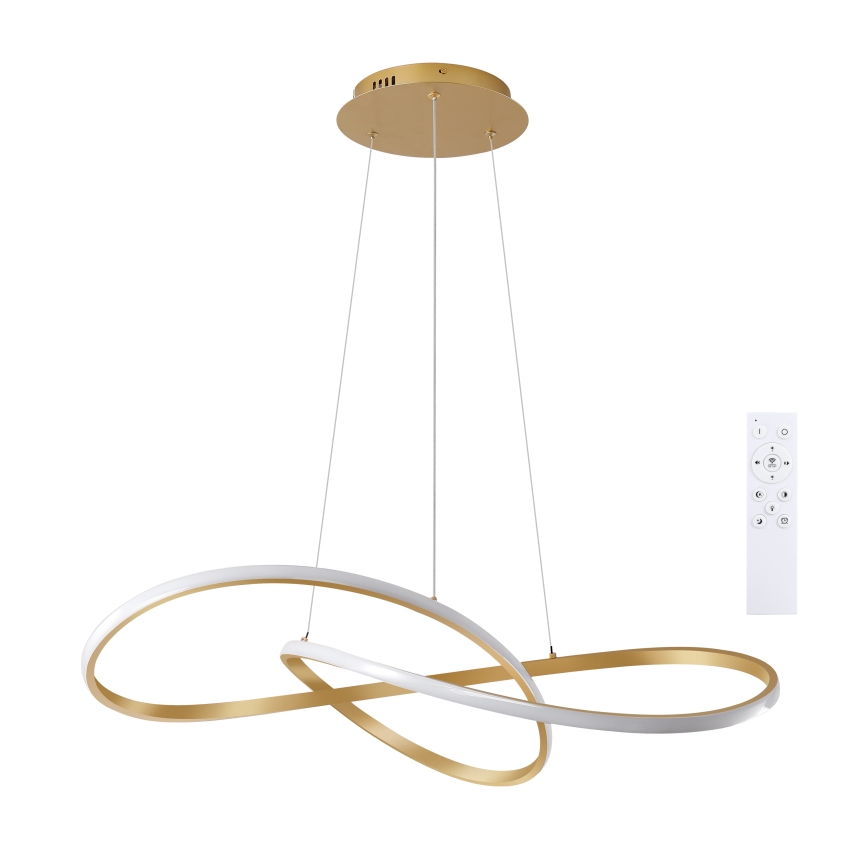 Brilagi - LED stmievateľný luster na lanku INFINITY LED/80W/230V 3000-6000K 80x80 cm zlatý + diaľkové ovládanie